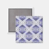 Geometrisch blauw...... magneet (Voorkant / Achterkant)