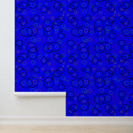 Geometrisch blauw ontwerp behang