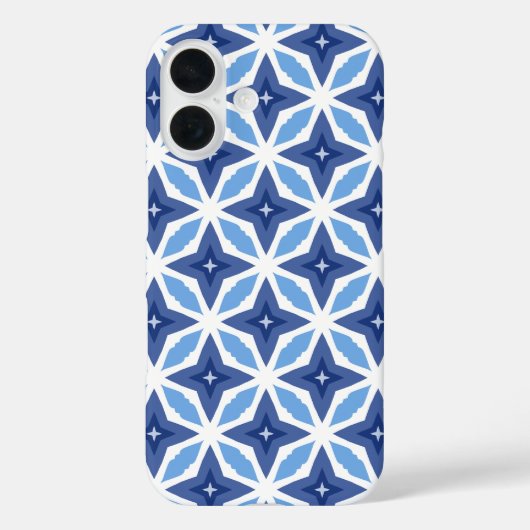 Geometrisch blauw patroon Case-Mate iPhone case (Achterkant)