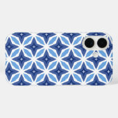 Geometrisch blauw patroon Case-Mate iPhone case (Achterkant (horizontaal))
