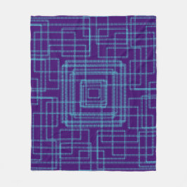 Geometrisch blauw patroon fleece deken