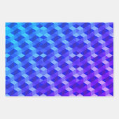 Geometrisch blauw patroon inpakpapier vel (Voorkant 2)