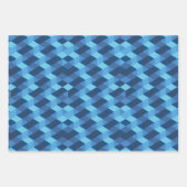 Geometrisch blauw patroon inpakpapier vel (Voorkant)
