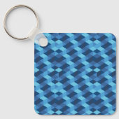 Geometrisch blauw patroon sleutelhanger (Voorkant)