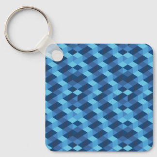 Geometrisch blauw patroon sleutelhanger