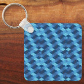 Geometrisch blauw patroon sleutelhanger (Voorkant)