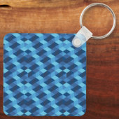 Geometrisch blauw patroon sleutelhanger (Achterkant)