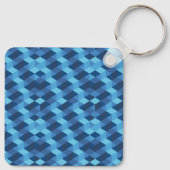 Geometrisch blauw patroon sleutelhanger (Achterkant)
