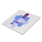 geometrisch blauw patroon tegeltje (Zijkant)