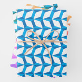 Geometrisch blauw patroonontwerp inpakpapier vel (In situ)