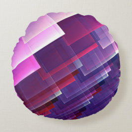 Geometrisch blauw rond kussen