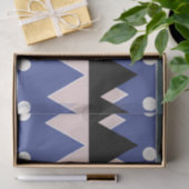 Geometrisch Blauw Roze Zwart Blauwgroen Patroon Tissuepapier (Geschenk)