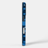 Geometrisch blauw vierkant patroon Case-Mate iPhone case (Achterkant / Rechts)