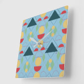 Geometrisch blauw vierkante klok (Hoek)