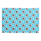 Geometrisch Blauw Wit Luchtvaart Jets Vliegtuig Kussensloop (Achterkant)