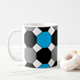 Geometrisch blauw zwart grijs koffiemok