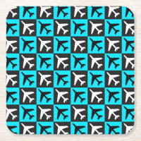 Geometrisch Blauw Zwart Luchtvaart Jets Vliegtuig