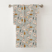 Geometrisch Blauwgroen en blauw patroon Bad Handdoek (Insitu)