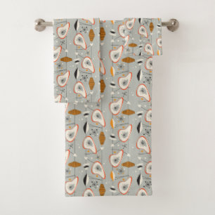 Geometrisch Blauwgroen en blauw patroon Bad Handdoek