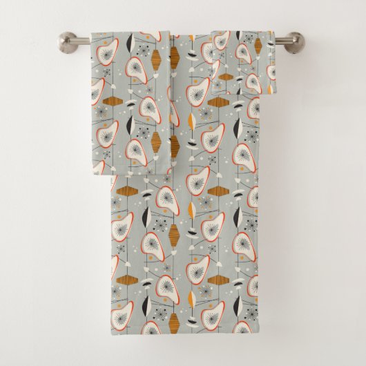 Geometrisch Blauwgroen en blauw patroon Bad Handdoek (Insitu)