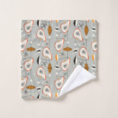 Geometrisch Blauwgroen en blauw patroon Bad Handdoek (Wasdoekje)