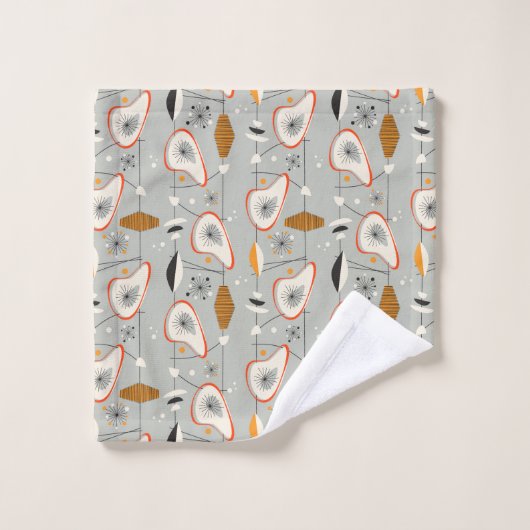 Geometrisch Blauwgroen en blauw patroon Bad Handdoek (Wasdoekje)