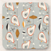 Geometrisch Blauwgroen en blauw patroon Bier Onderzetter (Voorkant)