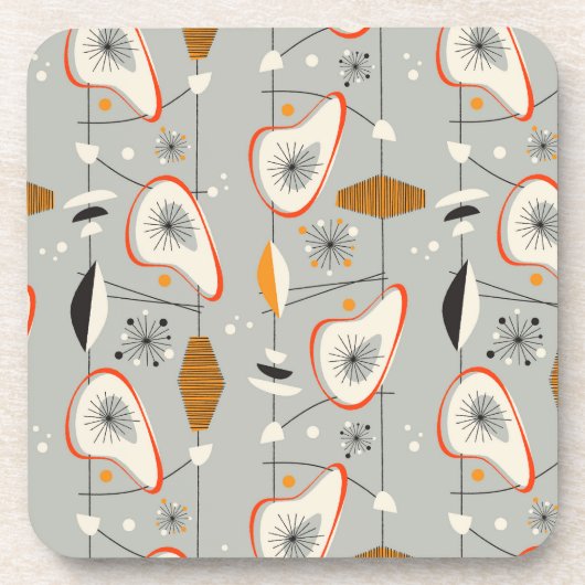 Geometrisch Blauwgroen en blauw patroon Bier Onderzetter (Voorkant)