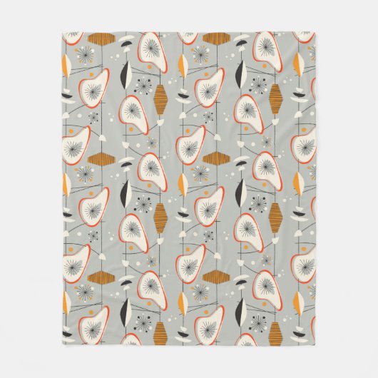 Geometrisch Blauwgroen en blauw patroon Fleece Deken (Voorkant)