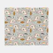 Geometrisch Blauwgroen en blauw patroon Fleece Deken (Voorkant (Horizontaal))