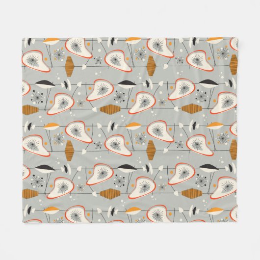 Geometrisch Blauwgroen en blauw patroon Fleece Deken (Voorkant (Horizontaal))