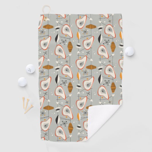 Geometrisch Blauwgroen en blauw patroon Golfhanddoek (Insitu)