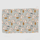 Geometrisch Blauwgroen en blauw patroon Golfhanddoek (Horizontaal)