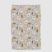 Geometrisch Blauwgroen en blauw patroon Golfhanddoek (Voorkant)