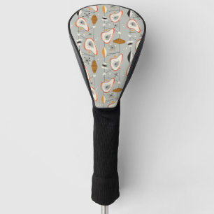 Geometrisch Blauwgroen en blauw patroon Golfheadcover