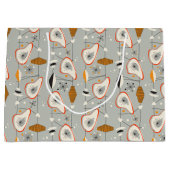 Geometrisch Blauwgroen en blauw patroon Groot Cadeauzakje (Voorkant)