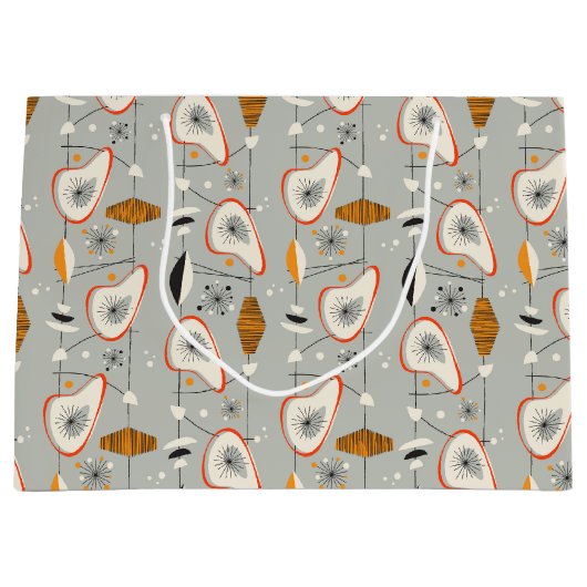 Geometrisch Blauwgroen en blauw patroon Groot Cadeauzakje (Voorkant)