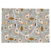 Geometrisch Blauwgroen en blauw patroon Groot Cadeauzakje (Achterkant)