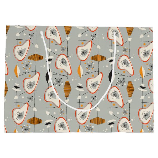 Geometrisch Blauwgroen en blauw patroon Groot Cadeauzakje (Achterkant)