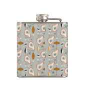 Geometrisch Blauwgroen en blauw patroon Heupfles (Achterkant)