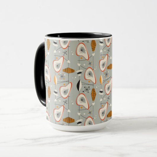 Geometrisch Blauwgroen en blauw patroon Mok (Voorkant links)