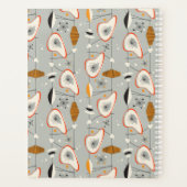 Geometrisch Blauwgroen en blauw patroon Planner (Achterkant)