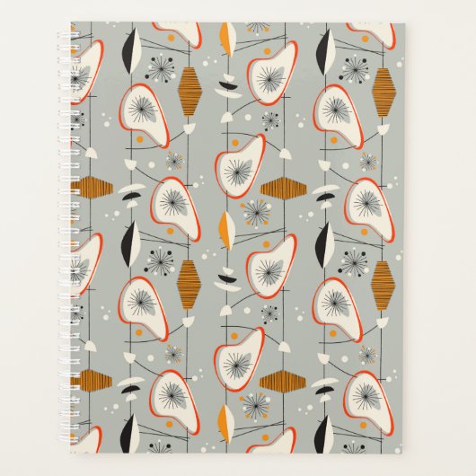 Geometrisch Blauwgroen en blauw patroon Planner (Voorkant)