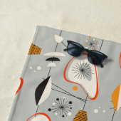 Geometrisch Blauwgroen en blauw patroon Strandlaken (In situ)