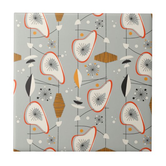 Geometrisch Blauwgroen en blauw patroon Tegeltje (Voorkant)