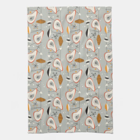 Geometrisch Blauwgroen en blauw patroon Theedoek (Verticaal)