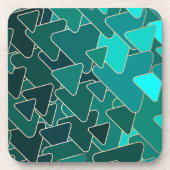 Geometrisch Blauwgroen en goud Bier Onderzetter (Voorkant)