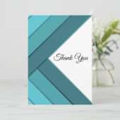 Geometrisch Blauwgroen en Wit Bedankkaart (Staand voorkant)