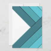 Geometrisch Blauwgroen en Wit Bedankkaart (Achterkant)