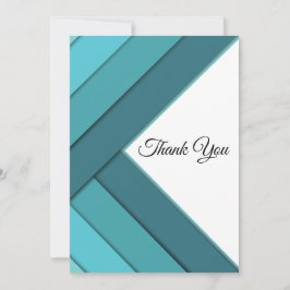 Geometrisch Blauwgroen en Wit Bedankkaart